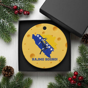 Vintage Bosnian Map Football Fan Ceramic Ornament Proud Balkan Heritage Gift
