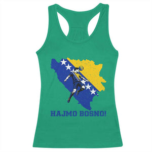 Vintage Bosnian Map Football Fan Racerback Tank Top Proud Balkan Heritage Gift