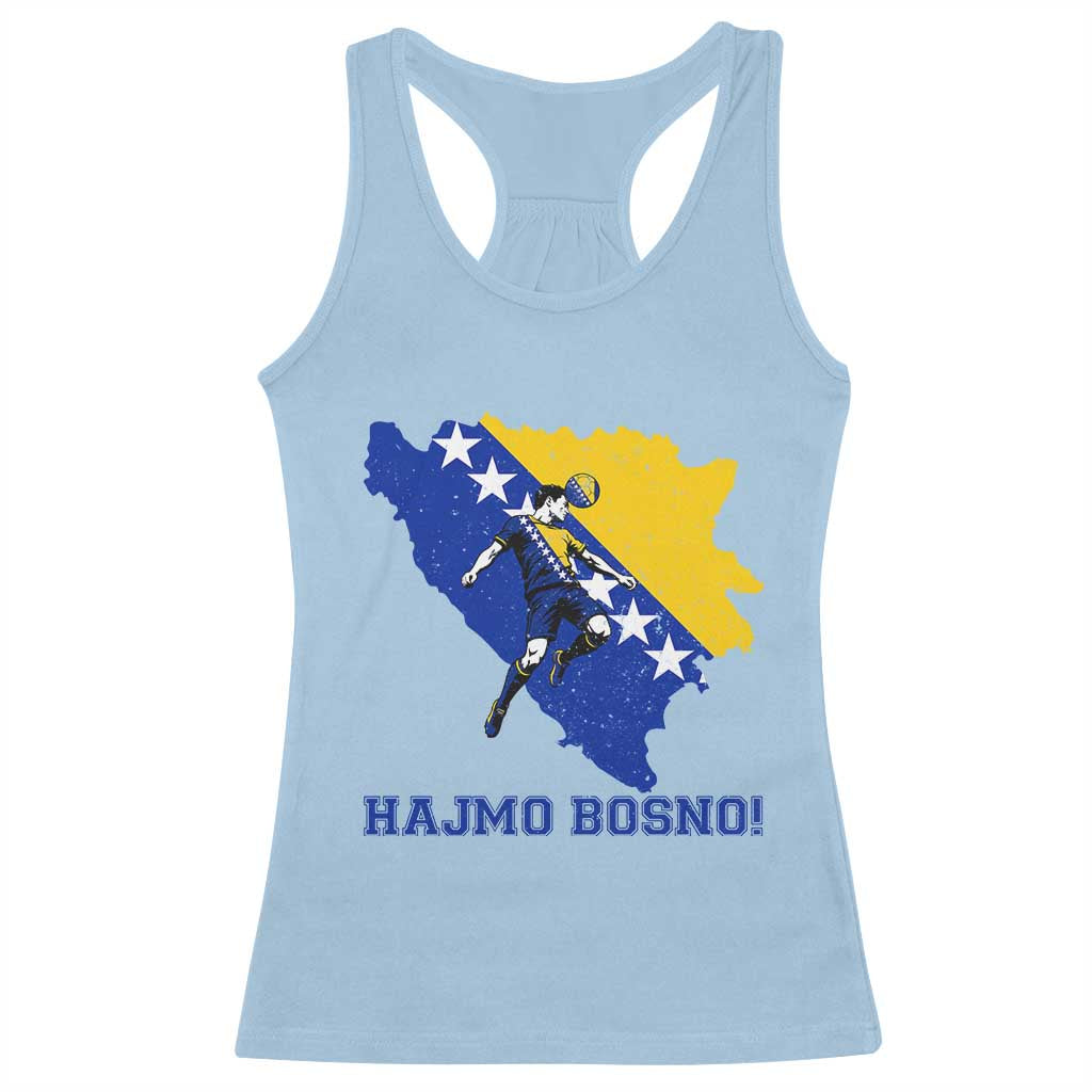 Vintage Bosnian Map Football Fan Racerback Tank Top Proud Balkan Heritage Gift