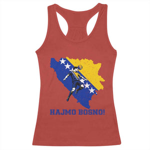 Vintage Bosnian Map Football Fan Racerback Tank Top Proud Balkan Heritage Gift