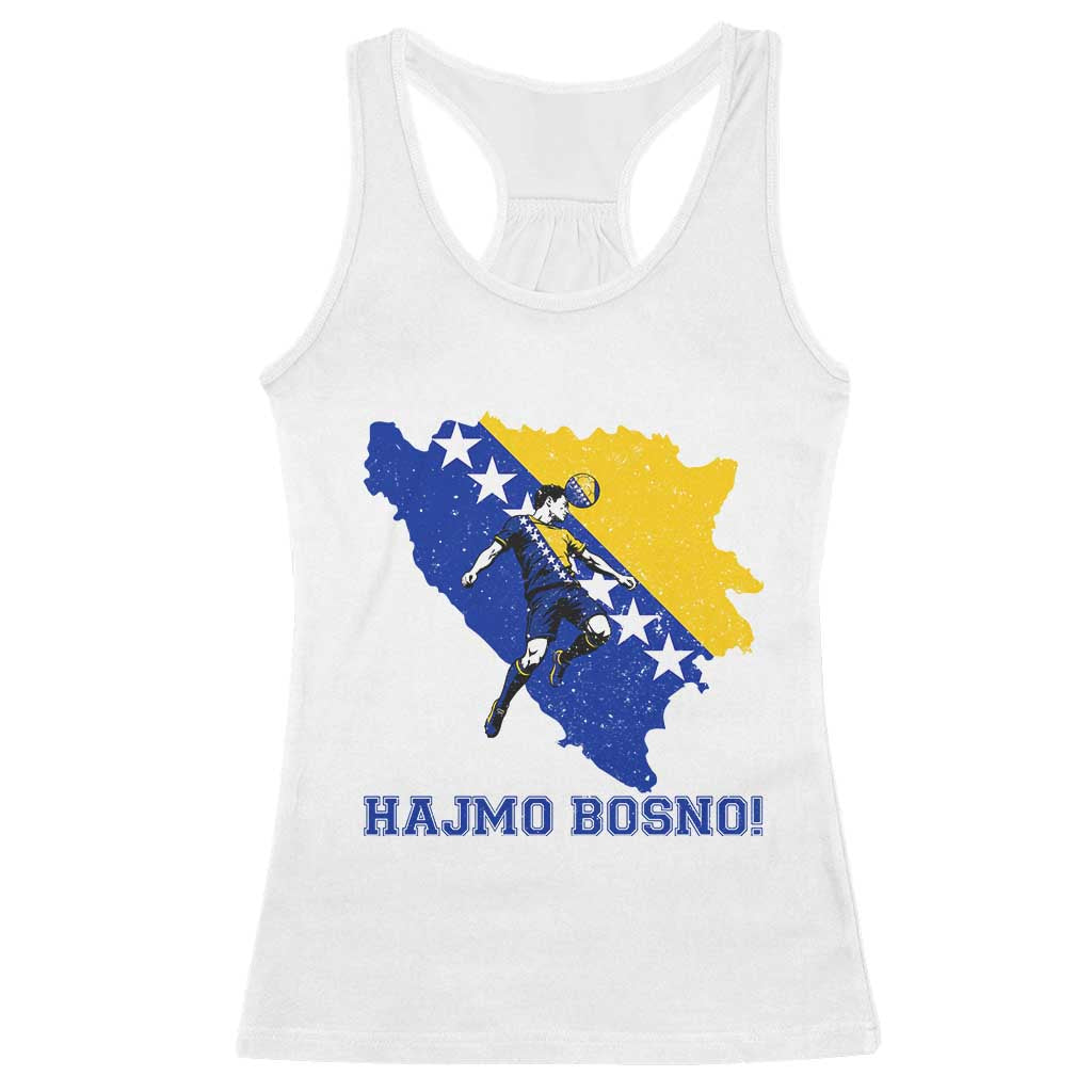Vintage Bosnian Map Football Fan Racerback Tank Top Proud Balkan Heritage Gift