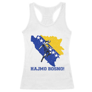 Vintage Bosnian Map Football Fan Racerback Tank Top Proud Balkan Heritage Gift