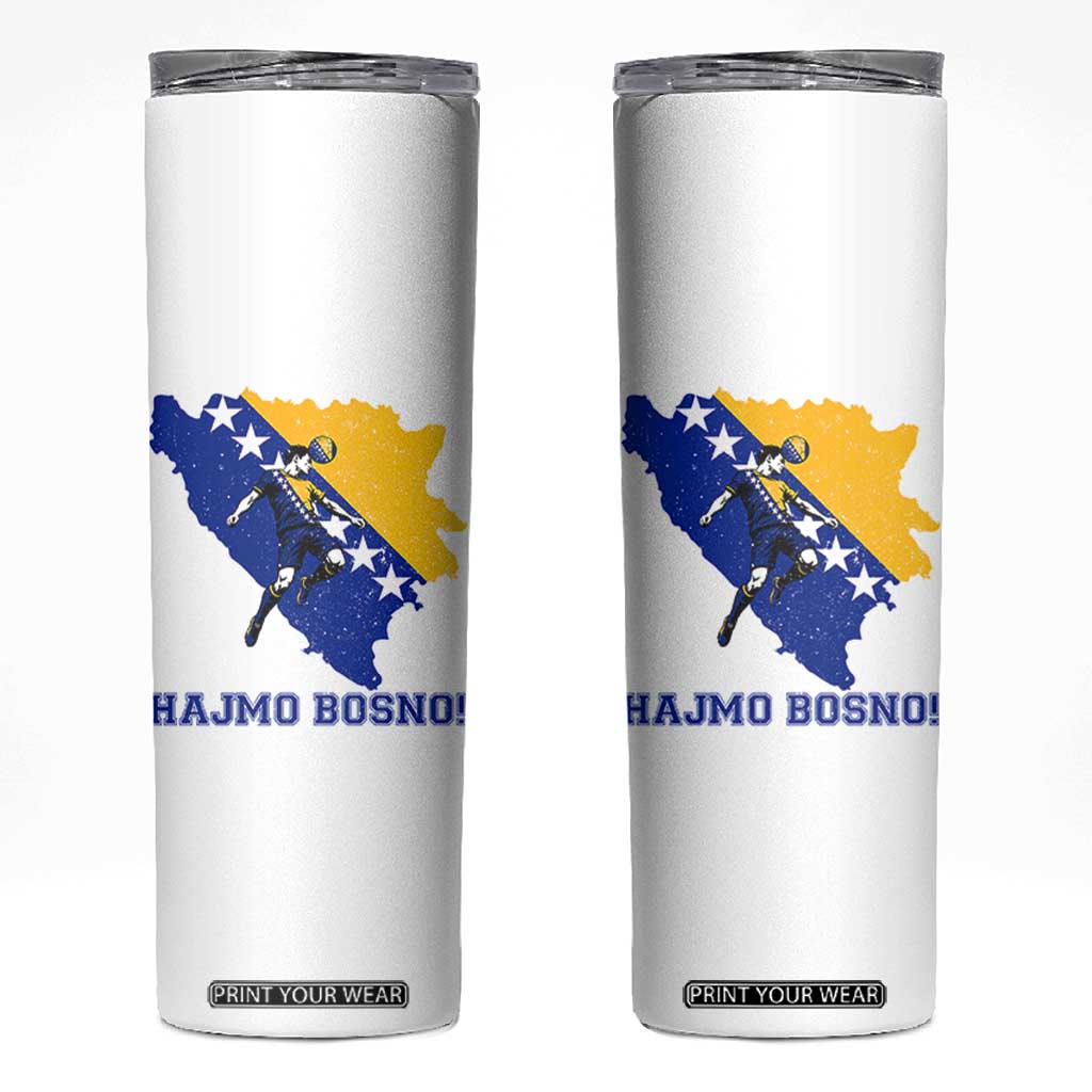 Vintage Bosnian Map Football Fan Skinny Tumbler Proud Balkan Heritage Gift