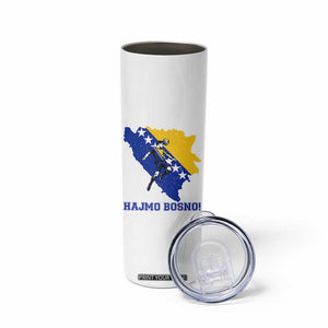 Vintage Bosnian Map Football Fan Skinny Tumbler Proud Balkan Heritage Gift