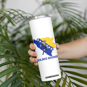Vintage Bosnian Map Football Fan Skinny Tumbler Proud Balkan Heritage Gift