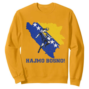 Vintage Bosnian Map Football Fan Sweatshirt Proud Balkan Heritage Gift