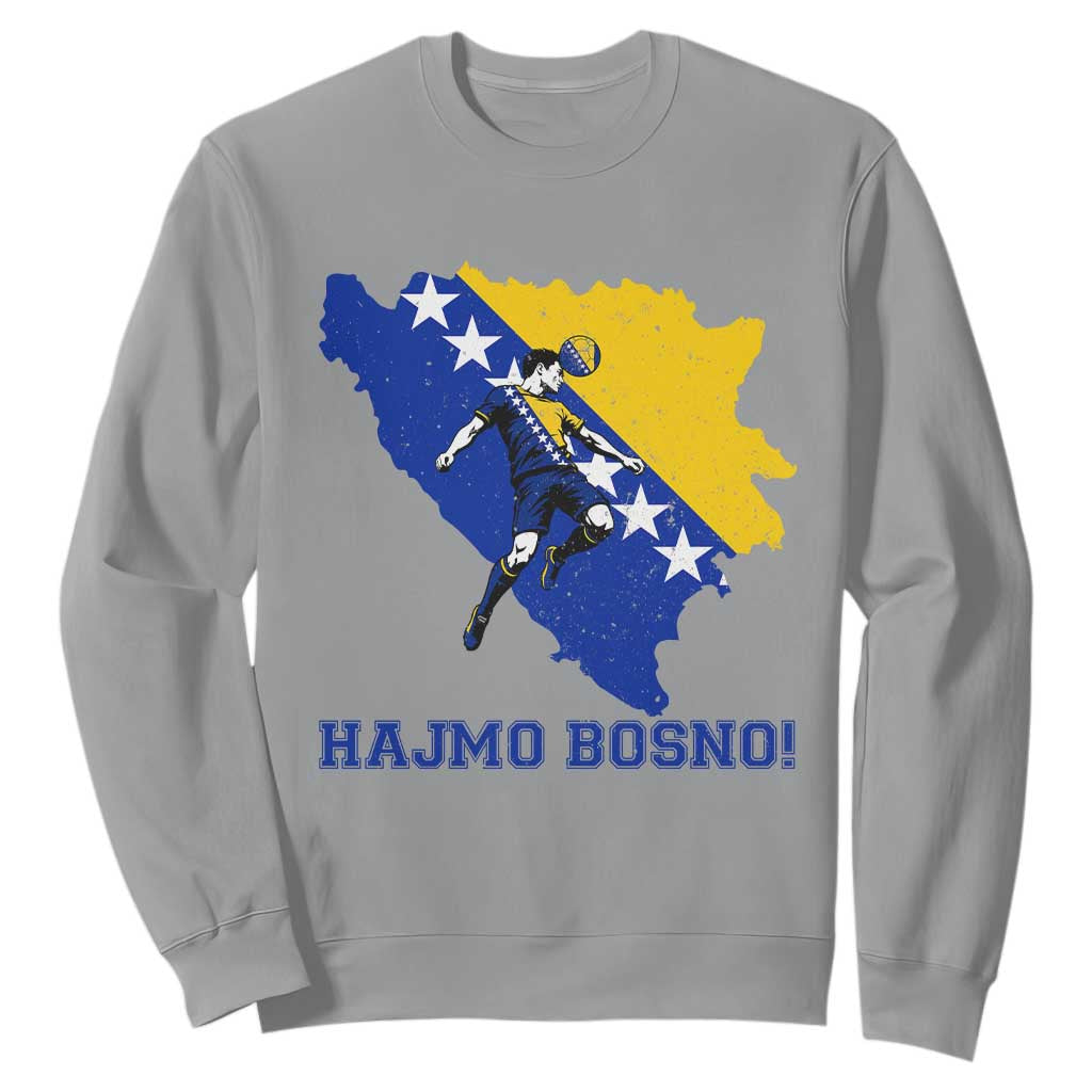 Vintage Bosnian Map Football Fan Sweatshirt Proud Balkan Heritage Gift