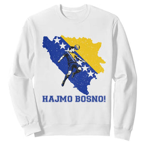 Vintage Bosnian Map Football Fan Sweatshirt Proud Balkan Heritage Gift