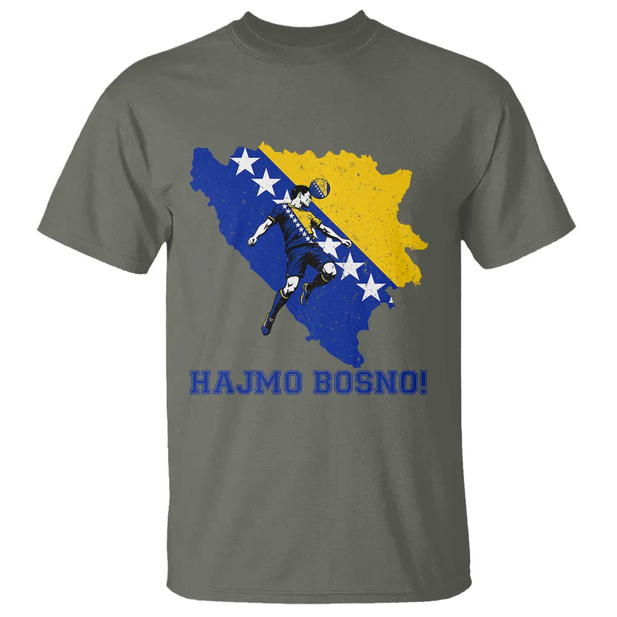 Vintage Bosnian Map Football Fan T Shirt Proud Balkan Heritage Gift