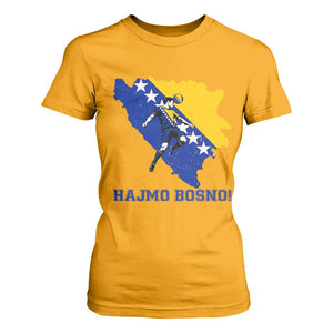 Vintage Bosnian Map Football Fan T Shirt For Women Proud Balkan Heritage Gift