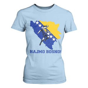 Vintage Bosnian Map Football Fan T Shirt For Women Proud Balkan Heritage Gift