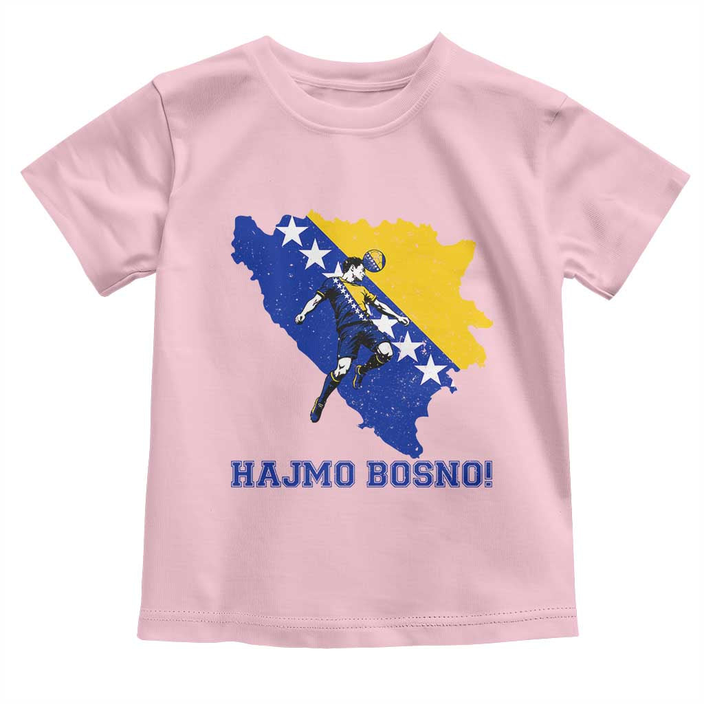 Vintage Bosnian Map Football Fan Toddler T Shirt Proud Balkan Heritage Gift