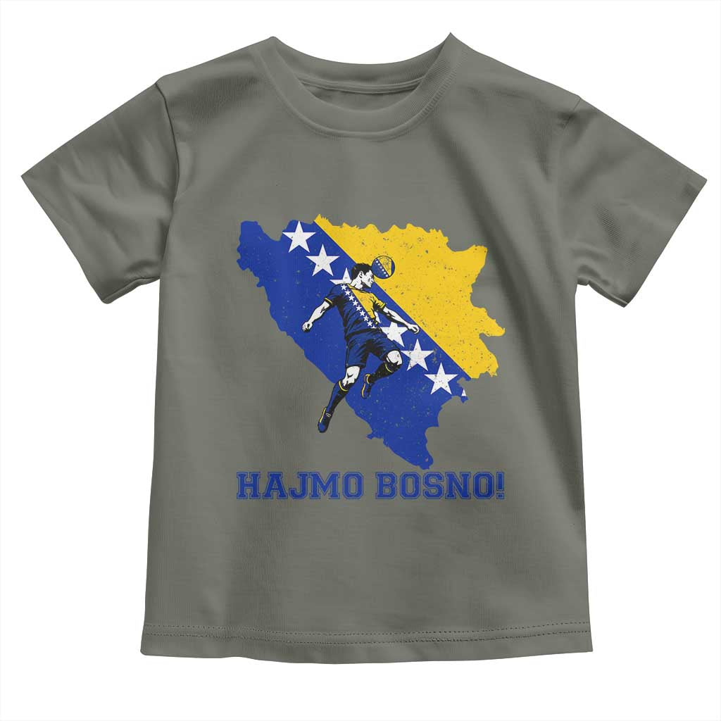 Vintage Bosnian Map Football Fan Toddler T Shirt Proud Balkan Heritage Gift
