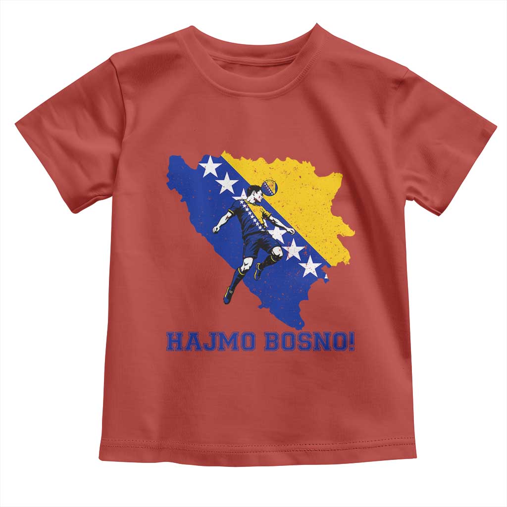 Vintage Bosnian Map Football Fan Toddler T Shirt Proud Balkan Heritage Gift