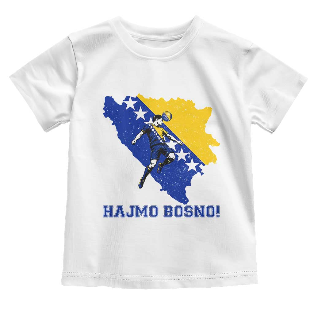 Vintage Bosnian Map Football Fan Toddler T Shirt Proud Balkan Heritage Gift TS12 White Print Your Wear