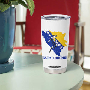 Vintage Bosnian Map Football Fan Tumbler Cup Proud Balkan Heritage Gift