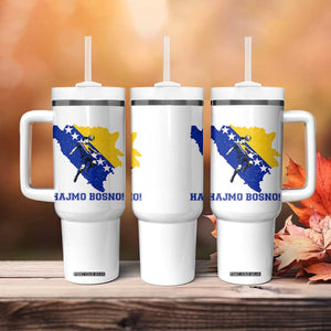 Vintage Bosnian Map Football Fan Tumbler With Handle Proud Balkan Heritage Gift