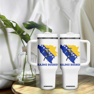 Vintage Bosnian Map Football Fan Tumbler With Handle Proud Balkan Heritage Gift