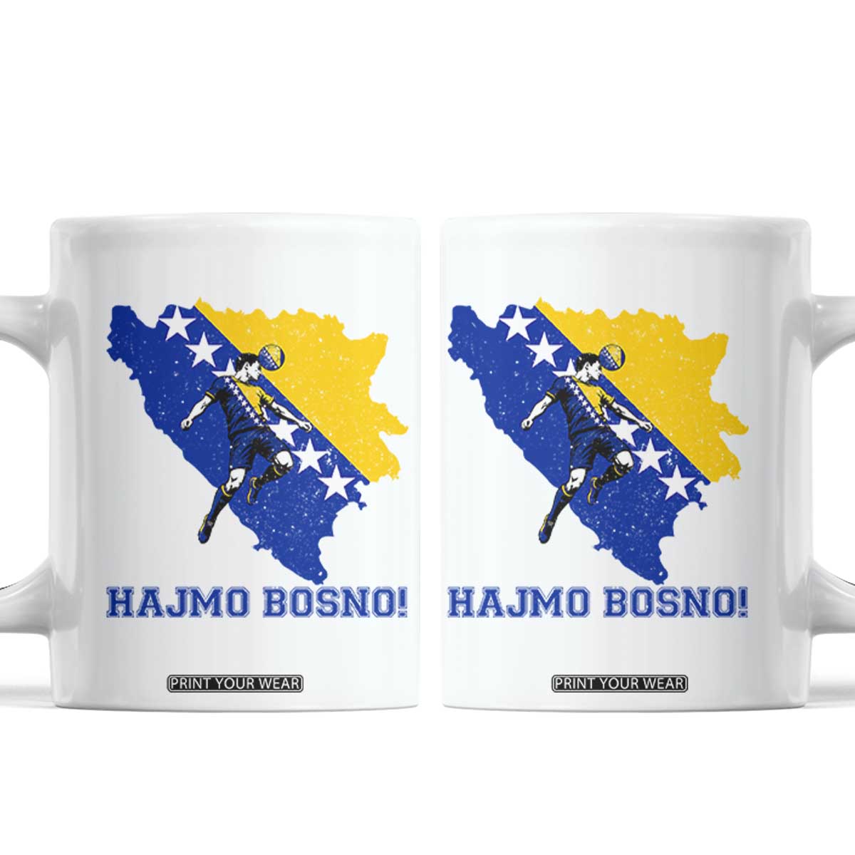 Vintage Bosnian Map Football Fan Coffee Mug Proud Balkan Heritage Gift