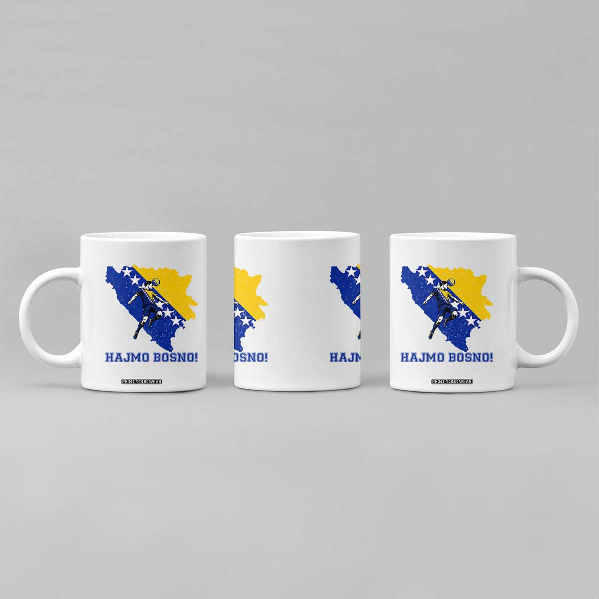 Vintage Bosnian Map Football Fan Coffee Mug Proud Balkan Heritage Gift
