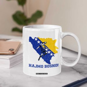 Vintage Bosnian Map Football Fan Coffee Mug Proud Balkan Heritage Gift
