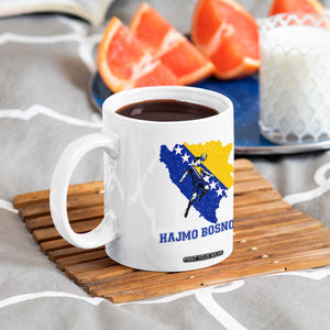 Vintage Bosnian Map Football Fan Coffee Mug Proud Balkan Heritage Gift