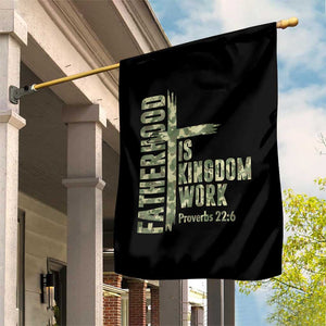Fatherhood Is Kingdom Work Garden Flag Camo Christian Fathers Day Gift