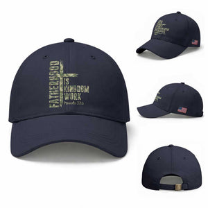 Fatherhood Is Kingdom Work Baseball Cap Camo Christian Fathers Day Gift