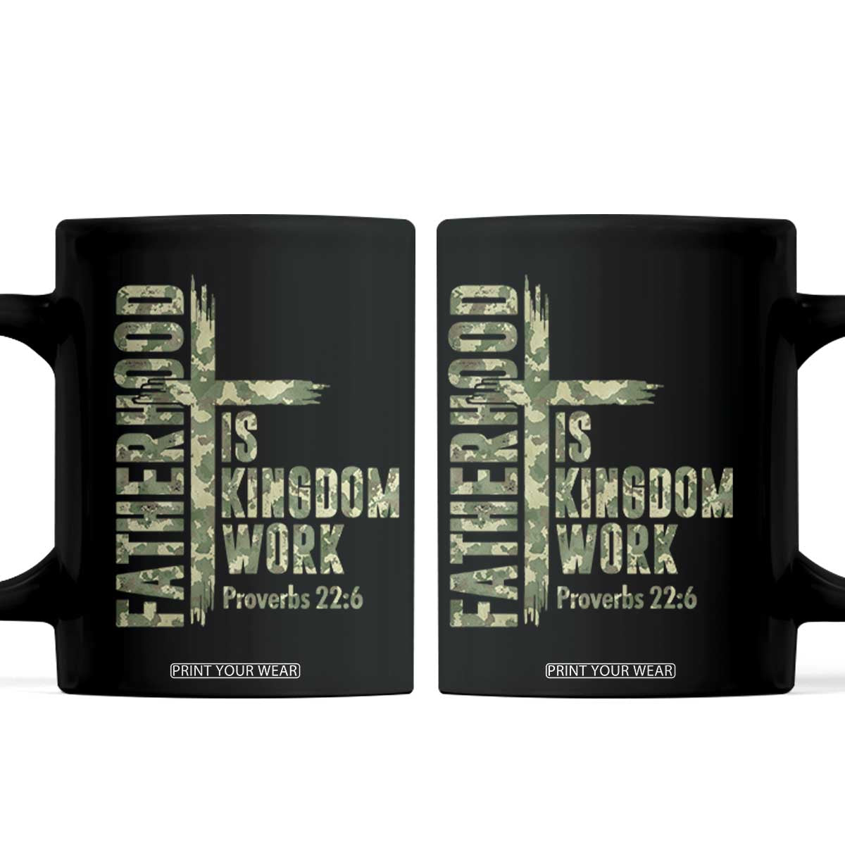 Fatherhood Is Kingdom Work Coffee Mug Camo Christian Fathers Day Gift