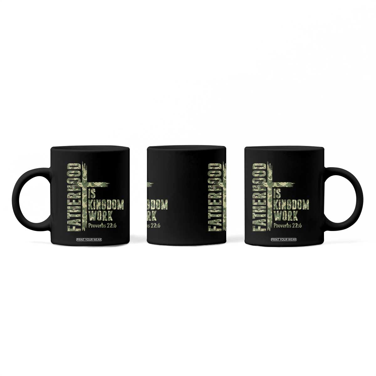 Fatherhood Is Kingdom Work Coffee Mug Camo Christian Fathers Day Gift