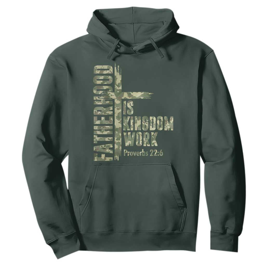 Fatherhood Is Kingdom Work Hoodie Camo Christian Fathers Day Gift