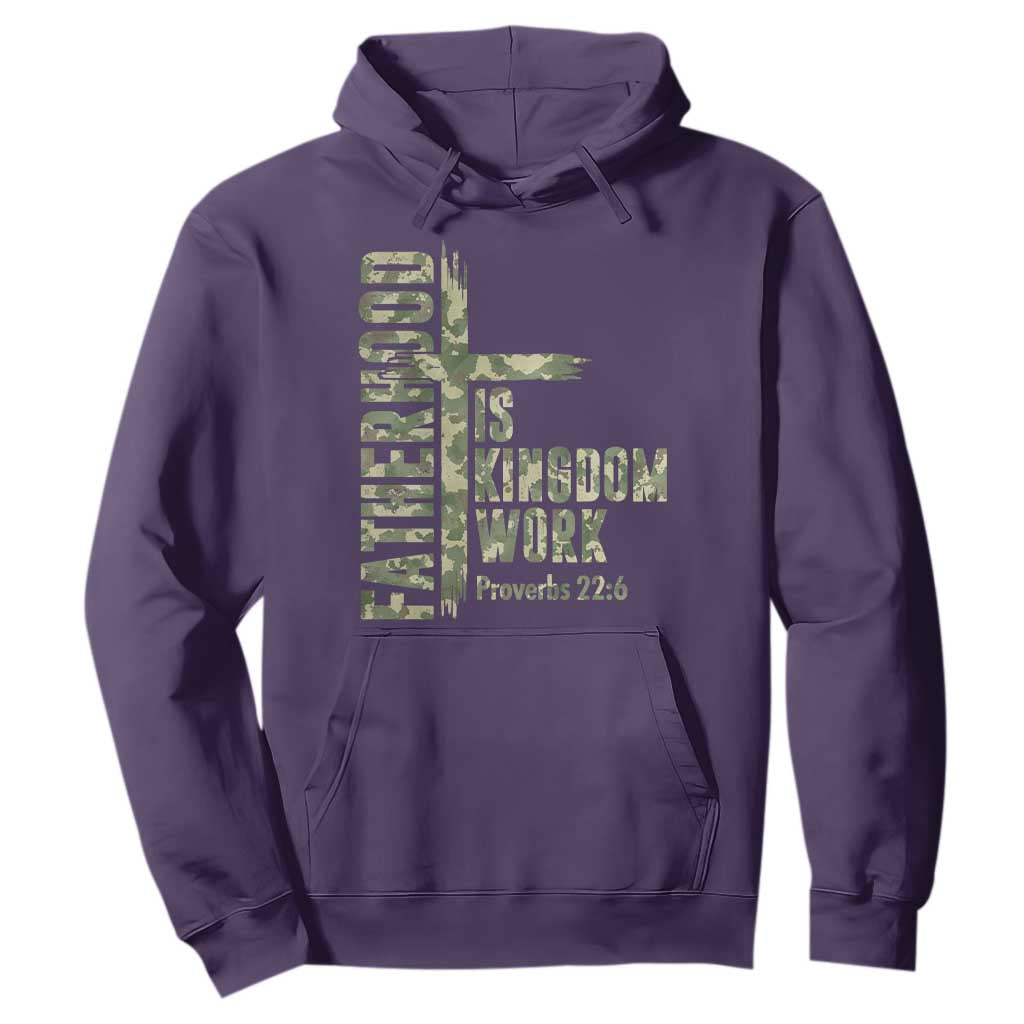 Fatherhood Is Kingdom Work Hoodie Camo Christian Fathers Day Gift