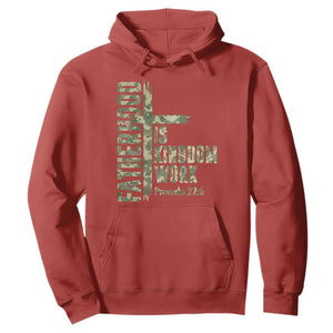 Fatherhood Is Kingdom Work Hoodie Camo Christian Fathers Day Gift