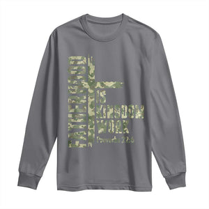 Fatherhood Is Kingdom Work Long Sleeve Shirt Camo Christian Fathers Day Gift