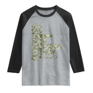 Fatherhood Is Kingdom Work Raglan Shirt Camo Christian Fathers Day Gift