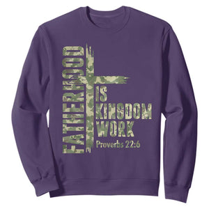 Fatherhood Is Kingdom Work Sweatshirt Camo Christian Fathers Day Gift