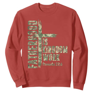 Fatherhood Is Kingdom Work Sweatshirt Camo Christian Fathers Day Gift