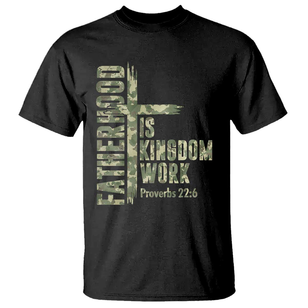 Fatherhood Is Kingdom Work T Shirt Camo Christian Fathers Day Gift