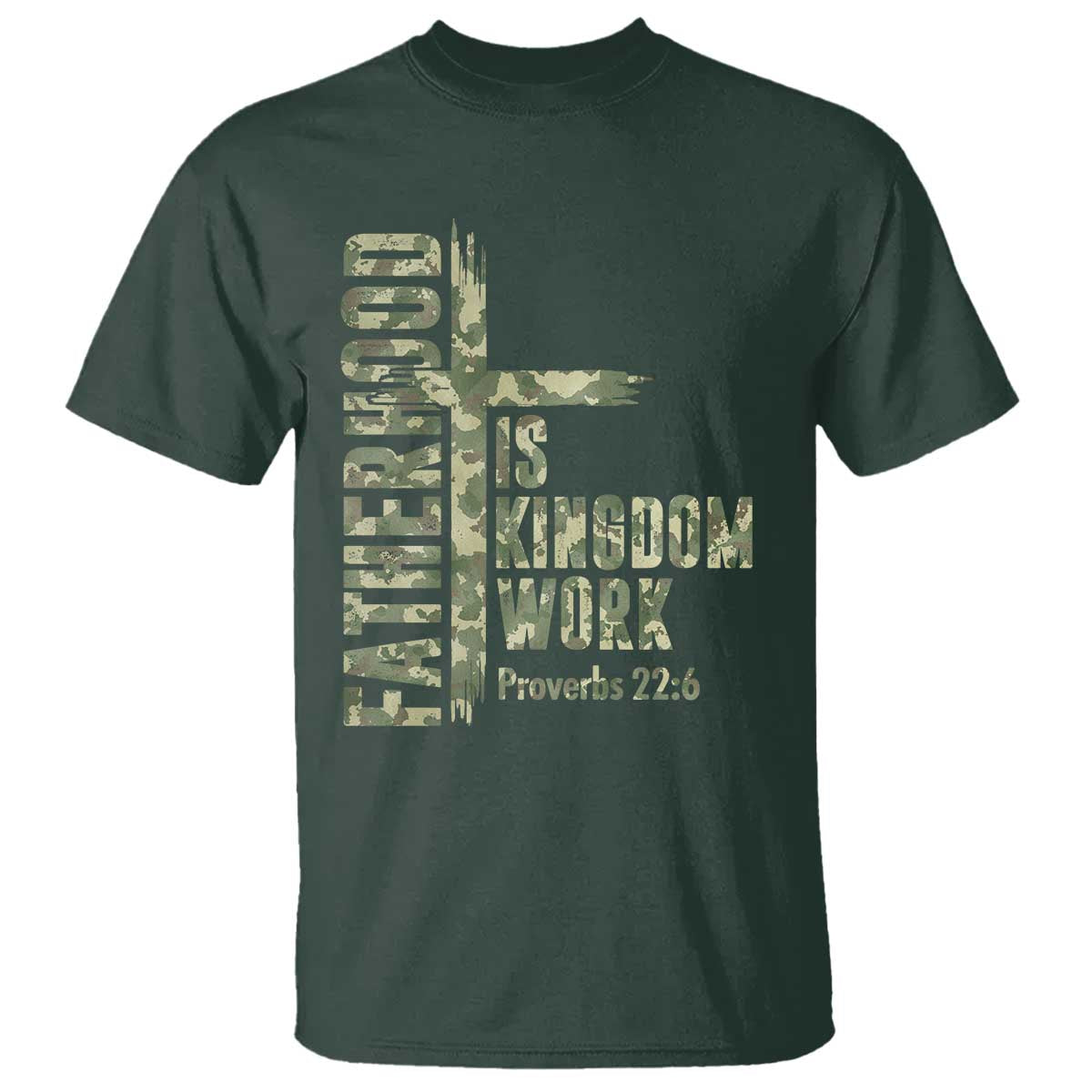 Fatherhood Is Kingdom Work T Shirt Camo Christian Fathers Day Gift