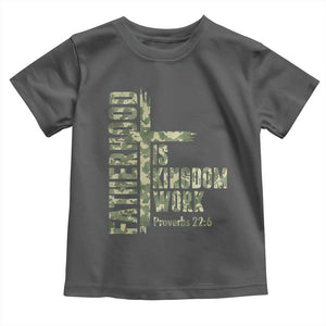 Fatherhood Is Kingdom Work Toddler T Shirt Camo Christian Fathers Day Gift