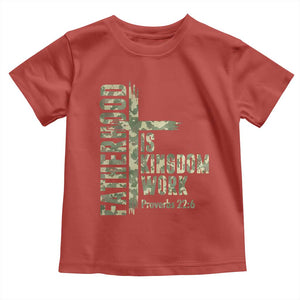 Fatherhood Is Kingdom Work Toddler T Shirt Camo Christian Fathers Day Gift