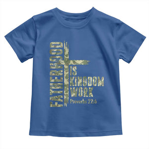Fatherhood Is Kingdom Work Toddler T Shirt Camo Christian Fathers Day Gift
