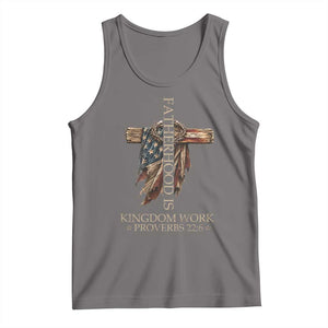 Fatherhood Is Kingdom Work Tank Top Vintage American Flag Christian Dad Gift