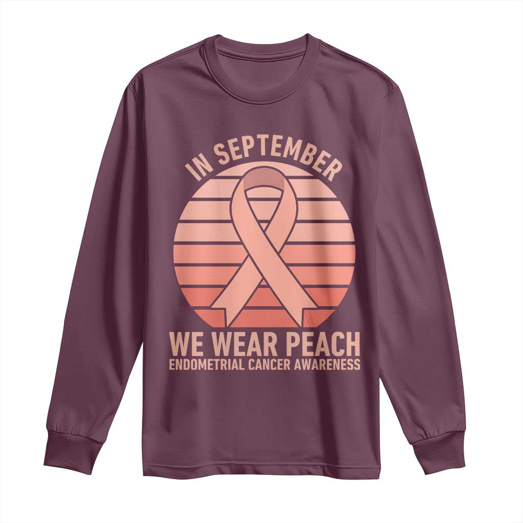 In September We Wear Peach Long Sleeve Shirt Endometrial Cancer Awareness Support