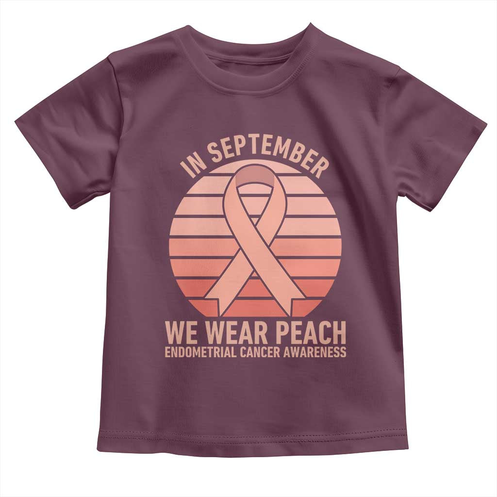 In September We Wear Peach Toddler T Shirt Endometrial Cancer Awareness Support