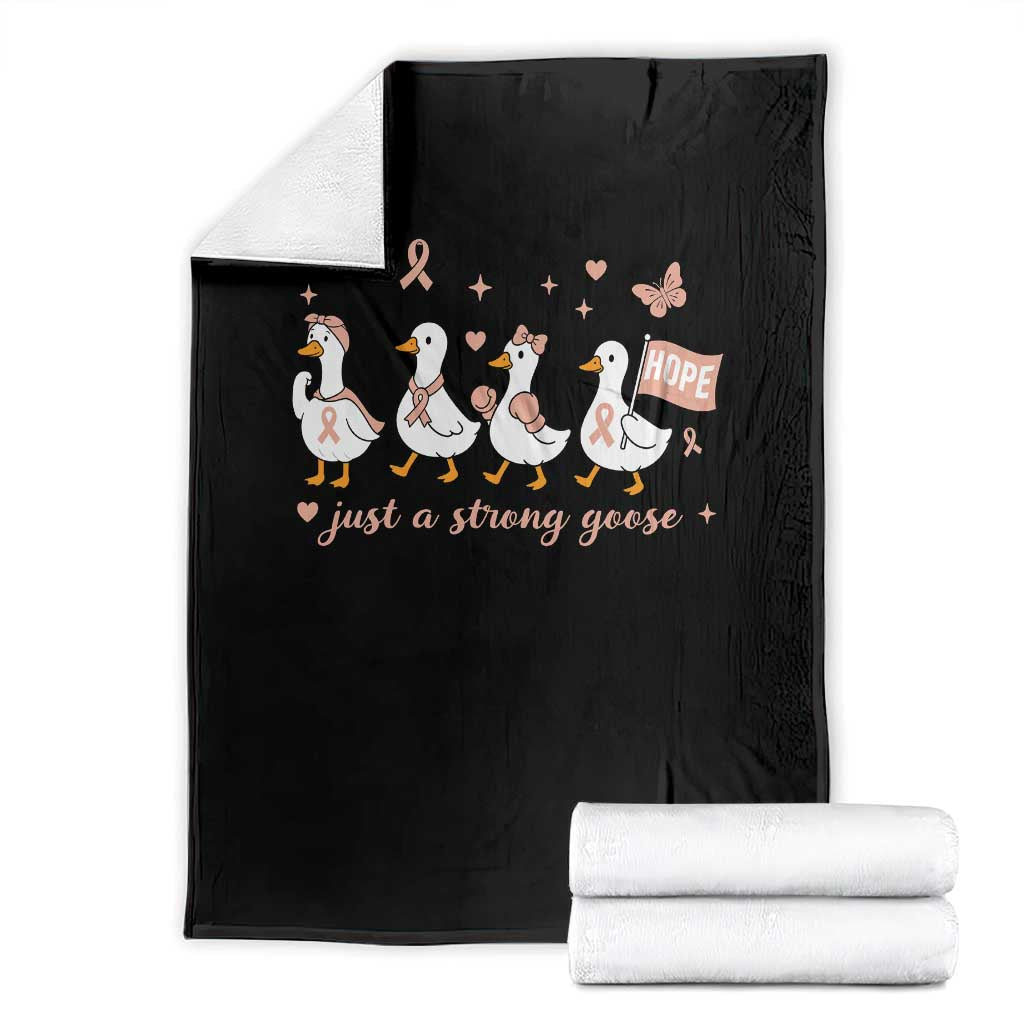 Funny Endometrial Cancer Goose Throw Blanket Just A Strong Goose