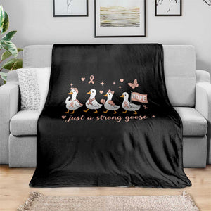 Funny Endometrial Cancer Goose Throw Blanket Just A Strong Goose