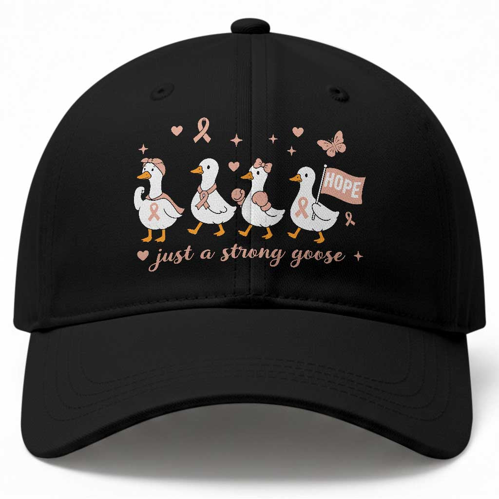 Funny Endometrial Cancer Goose Baseball Cap Just A Strong Goose