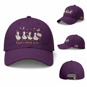Funny Endometrial Cancer Goose Baseball Cap Just A Strong Goose