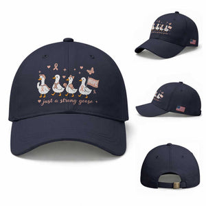 Funny Endometrial Cancer Goose Baseball Cap Just A Strong Goose